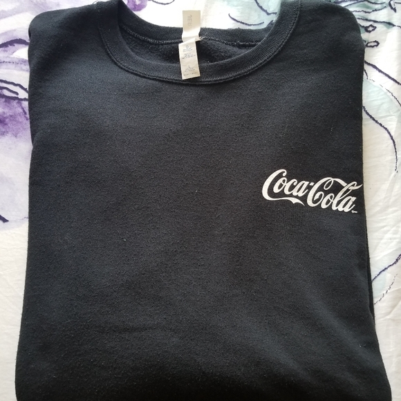 Coca Cola Coke Crew Sweatshirt Size Large Black - Picture 2 of 4